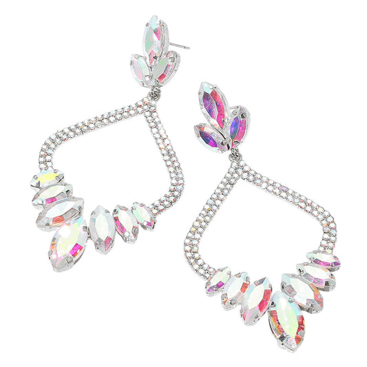 Eliana AB Silver Rhinestone Competition Earrings