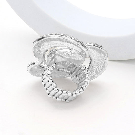 Naomi Silver Stretch Rhinestone Competition Ring