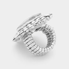 Load image into Gallery viewer, Kharma Silver Stretch Ring- Temporarily Out of Stock!

