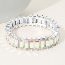 Load image into Gallery viewer, Bria AB Silver Stretch Rhinestone Competition Bracelet

