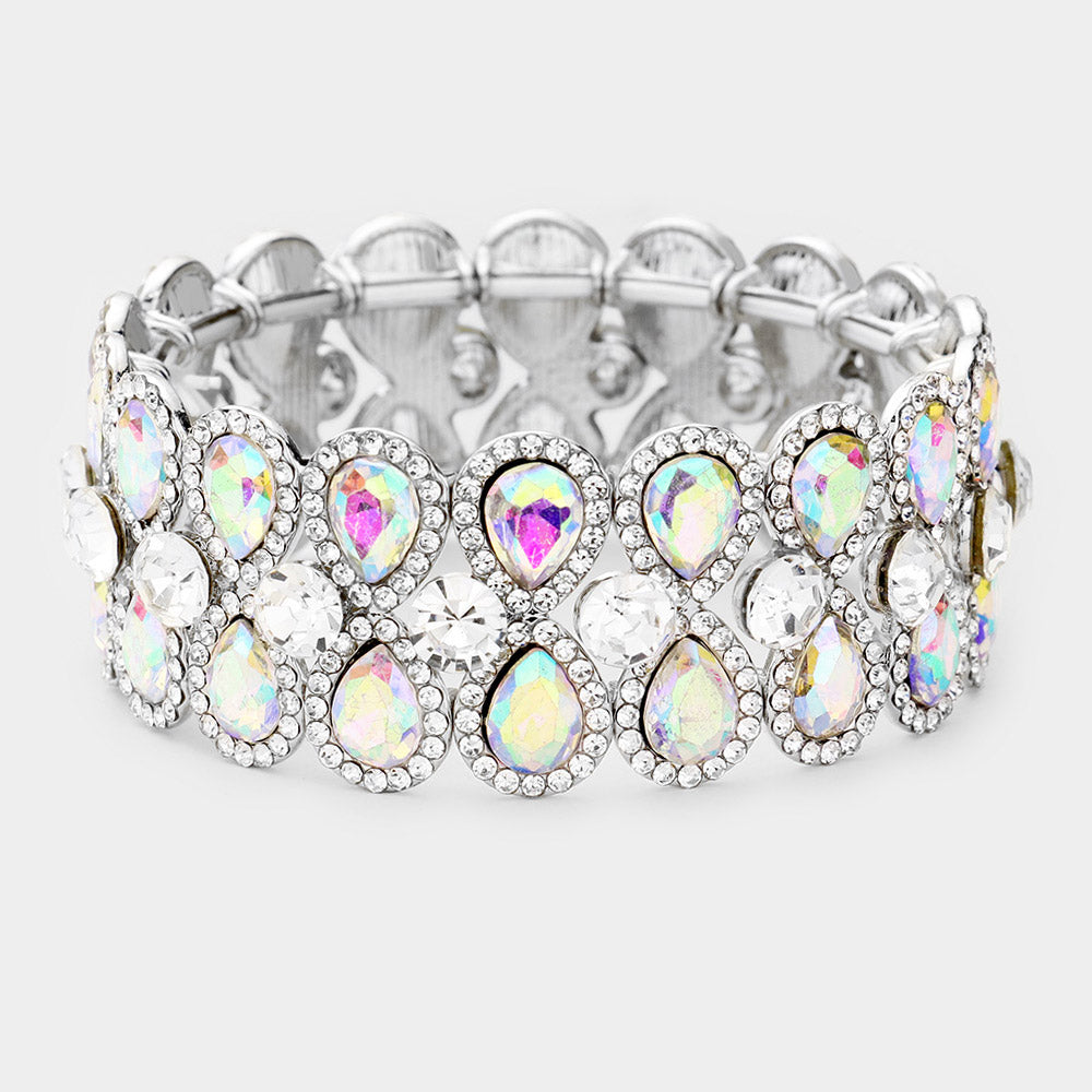 Cardi AB Silver Stretch Rhinestone Competition Bracelet