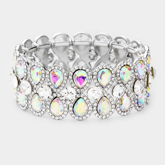 Cardi AB Silver Stretch Rhinestone Competition Bracelet