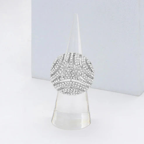 Danasia Silver Stretch Rhinestone Competition Ring