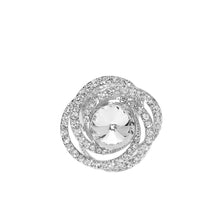 Load image into Gallery viewer, Dora Silver Stretch Rhinestone Competition Ring
