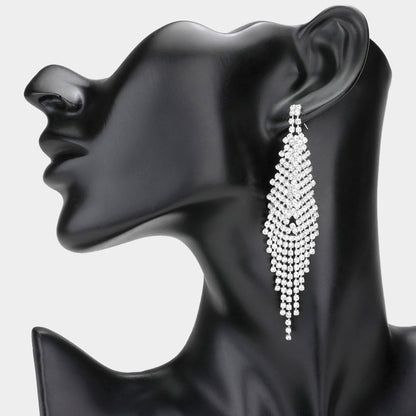 Aaliyah Silver Rhinestone Competition Earrings - Restocked!