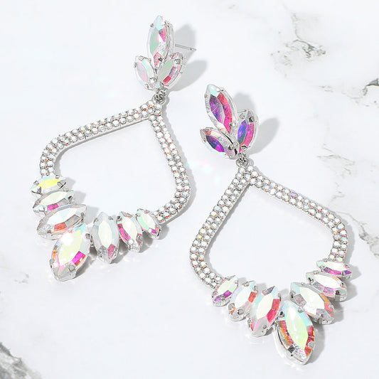 Eliana AB Silver Rhinestone Competition Earrings