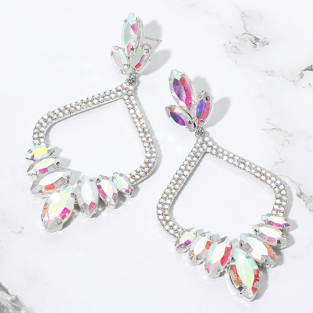 Eliana AB Silver Rhinestone Competition Earrings