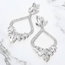 Load image into Gallery viewer, Eliana Silver Rhinestone Competition Earrings
