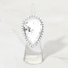 Load image into Gallery viewer, Erin Silver Stretch Rhinestone Competition Ring
