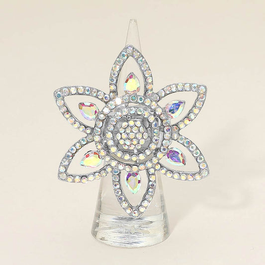 Jordan AB Silver Stretch Rhinestone Competition Ring