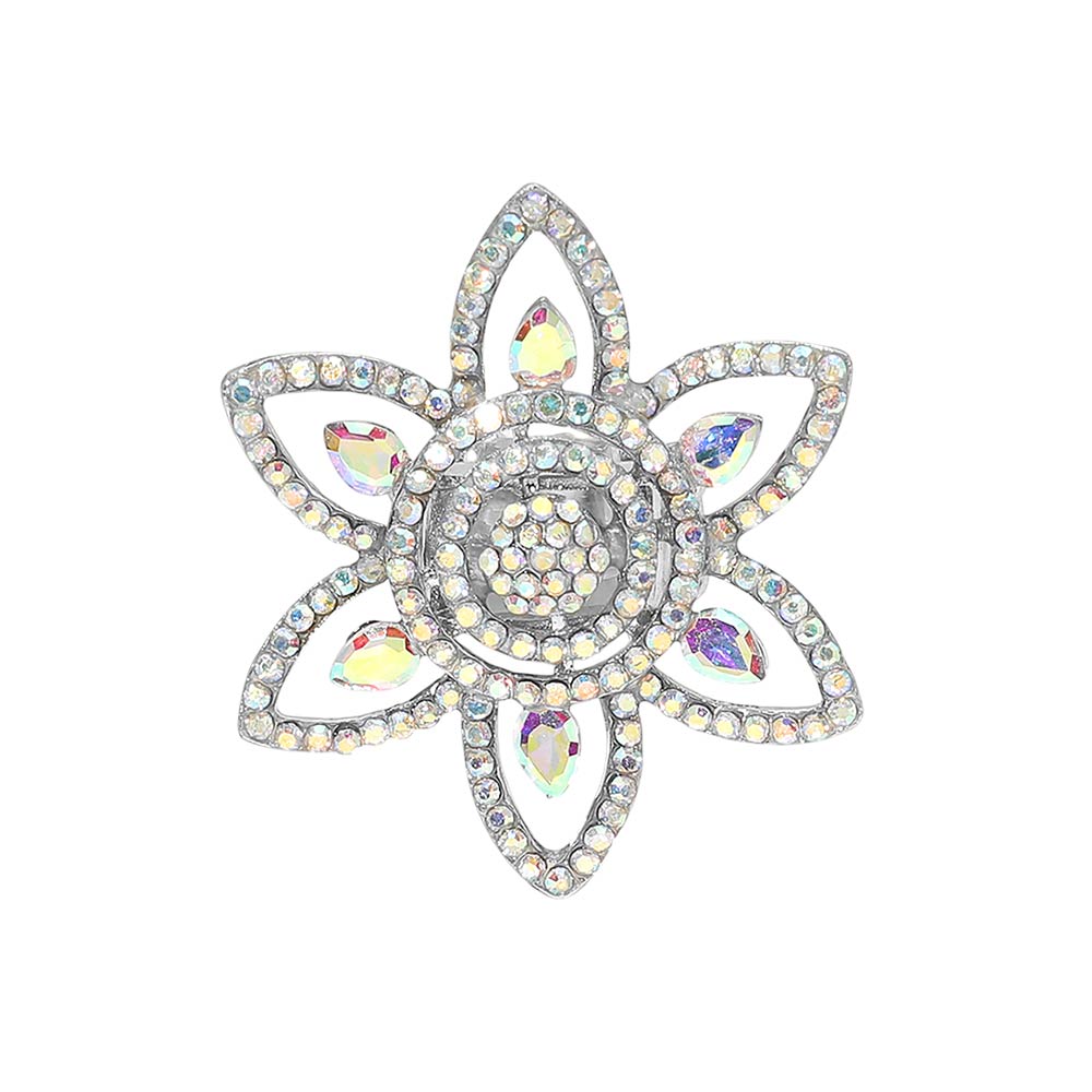 Jordan AB Silver Stretch Rhinestone Competition Ring