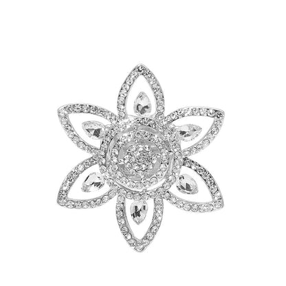 Jordan Silver Stretch Rhinestone Competition Ring
