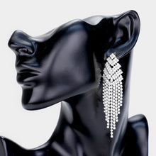 Load image into Gallery viewer, Kathie Silver Rhinestone Competition Earrings
