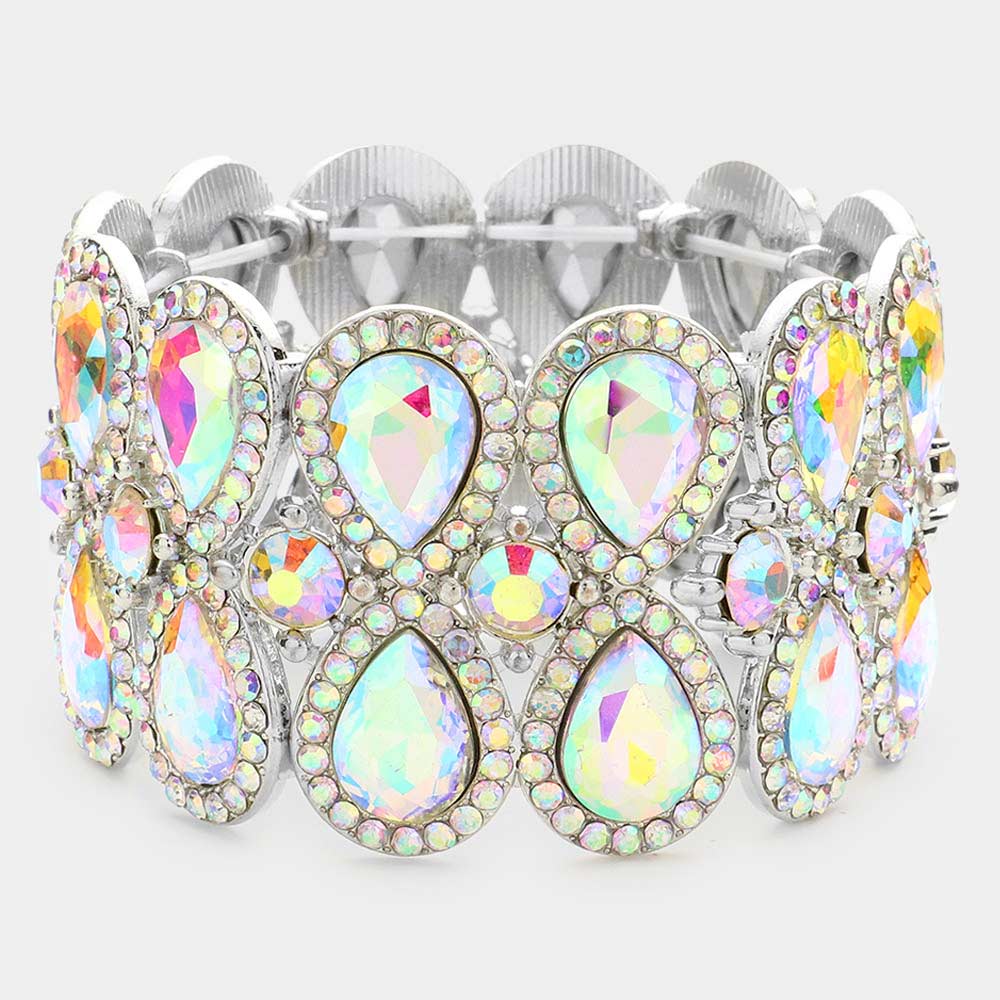 Lauralei AB Silver Stretch Rhinestone Competition Bracelet - Restocked!