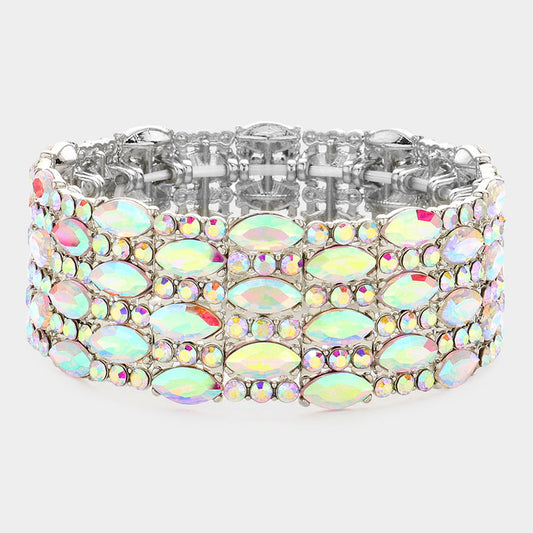 Joy AB Stretch Rhinestone Competition Bracelet