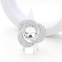Load image into Gallery viewer, Naomi Silver Stretch Rhinestone Competition Ring
