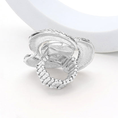 Naomi Silver Stretch Rhinestone Competition Ring