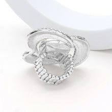 Load image into Gallery viewer, Naomi Silver Stretch Rhinestone Competition Ring
