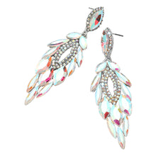 Load image into Gallery viewer, Sadie AB Silver Rhinestone Competition Earrings
