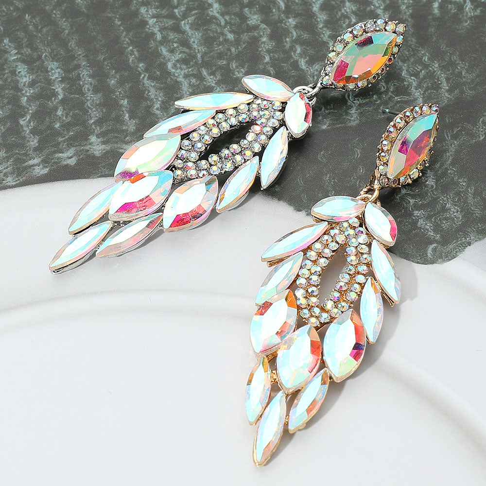 Sadie AB Silver Rhinestone Competition Earrings