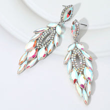 Load image into Gallery viewer, Sadie AB Silver Rhinestone Competition Earrings
