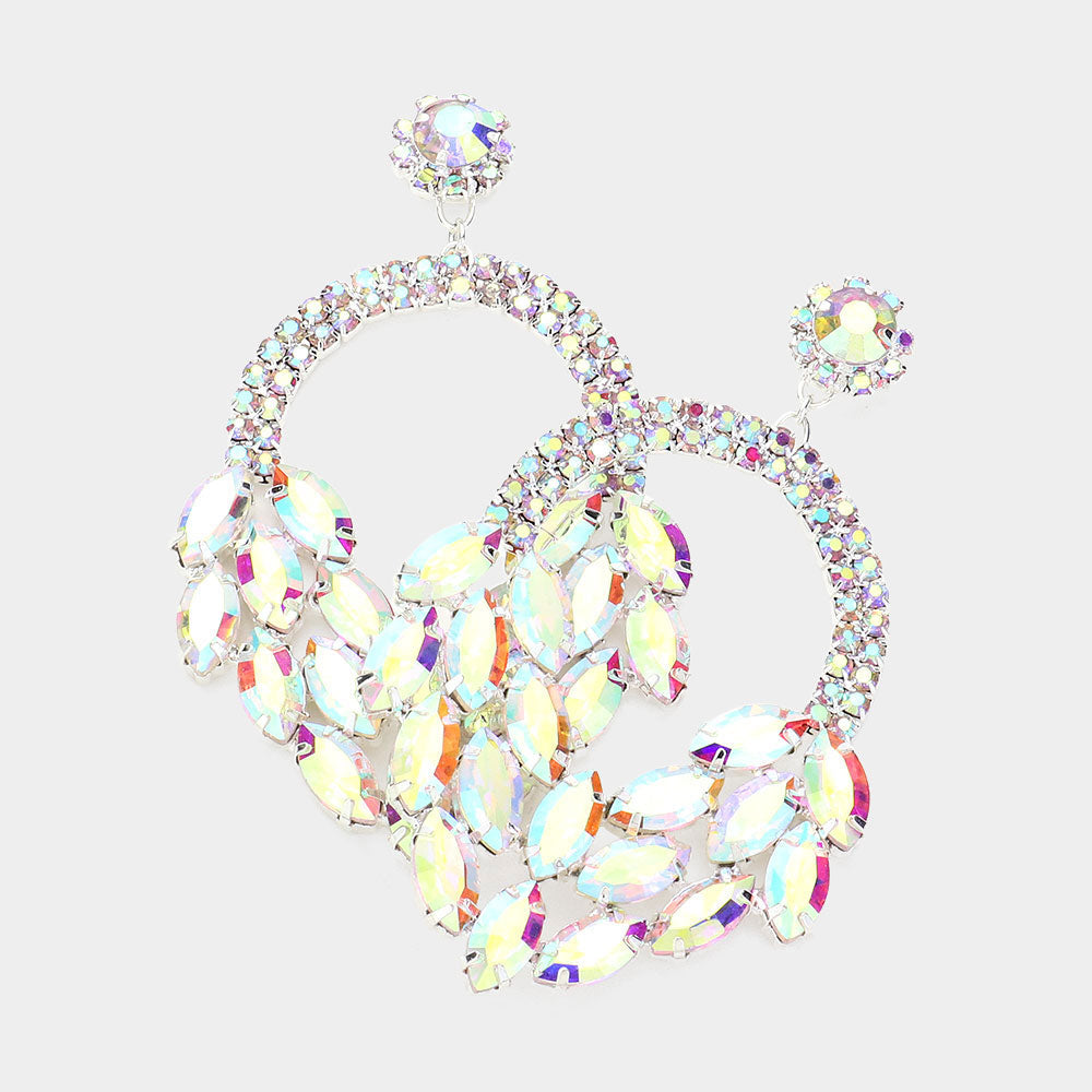 Samara AB Silver Rhinestone Competition Earrings