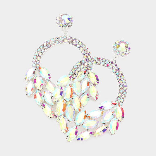 Samara AB Silver Rhinestone Competition Earrings