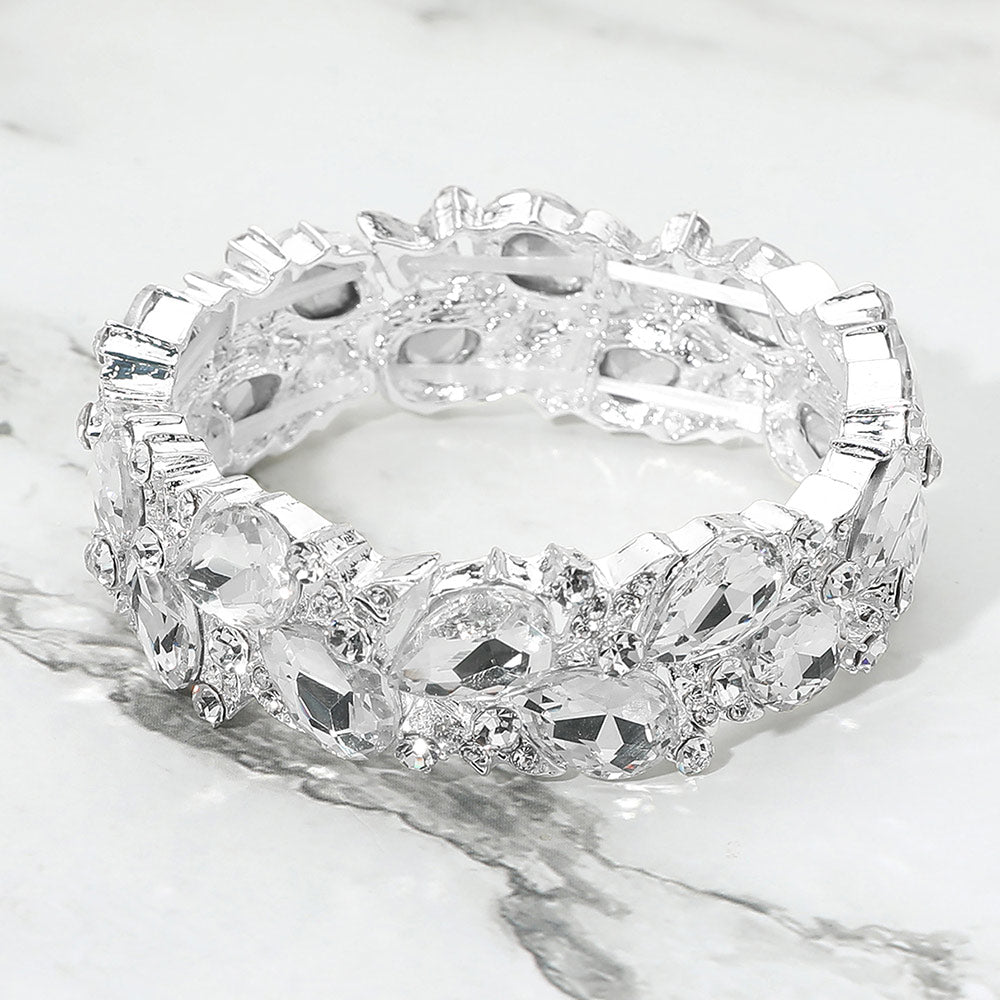 Sherrie Silver Stretch Rhinestone Competition Bracelet
