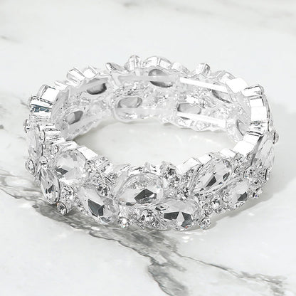 Sherrie Silver Stretch Rhinestone Competition Bracelet