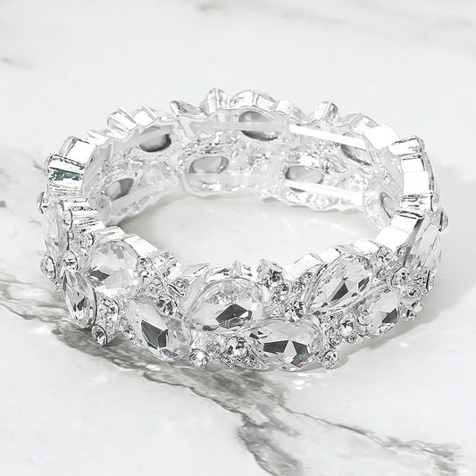 Sherrie Silver Stretch Rhinestone Competition Bracelet