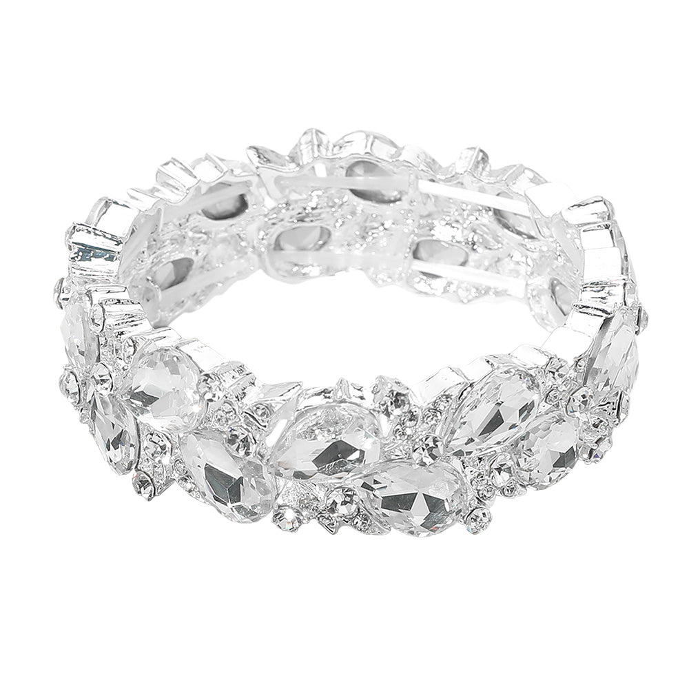 Sherrie Silver Stretch Rhinestone Competition Bracelet