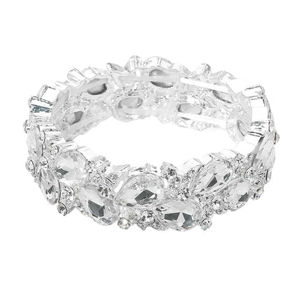 Sherrie Silver Stretch Rhinestone Competition Bracelet