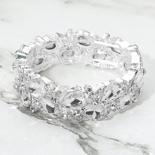 Load image into Gallery viewer, Sherrie Silver Stretch Rhinestone Competition Bracelet
