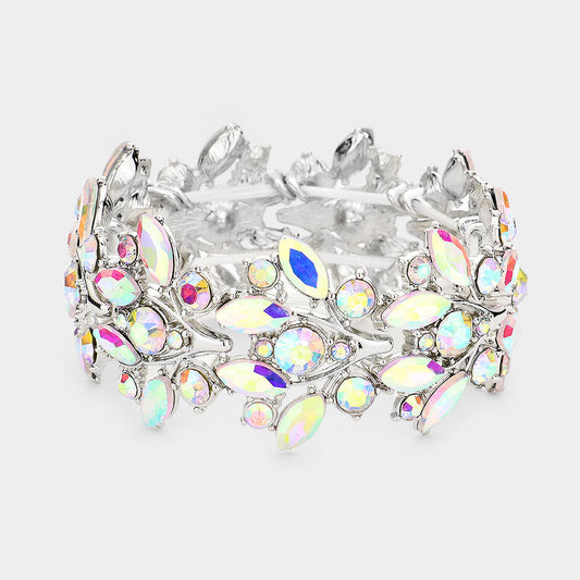 Kirsten AB Silver Stretch Rhinestone Competition Bracelet - Restocked!