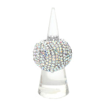 Load image into Gallery viewer, Silvia AB Silver Stretch Rhinestone Competition Ring
