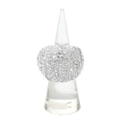 Silvia Silver Stretch Rhinestone Competition Ring