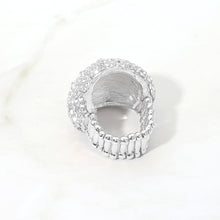 Load image into Gallery viewer, Silvia Silver Stretch Rhinestone Competition Ring
