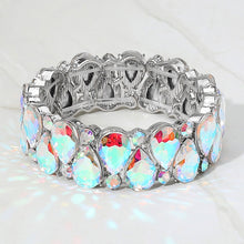 Load image into Gallery viewer, Sinai AB Silver Stretch Rhinestone Competition Bracelet
