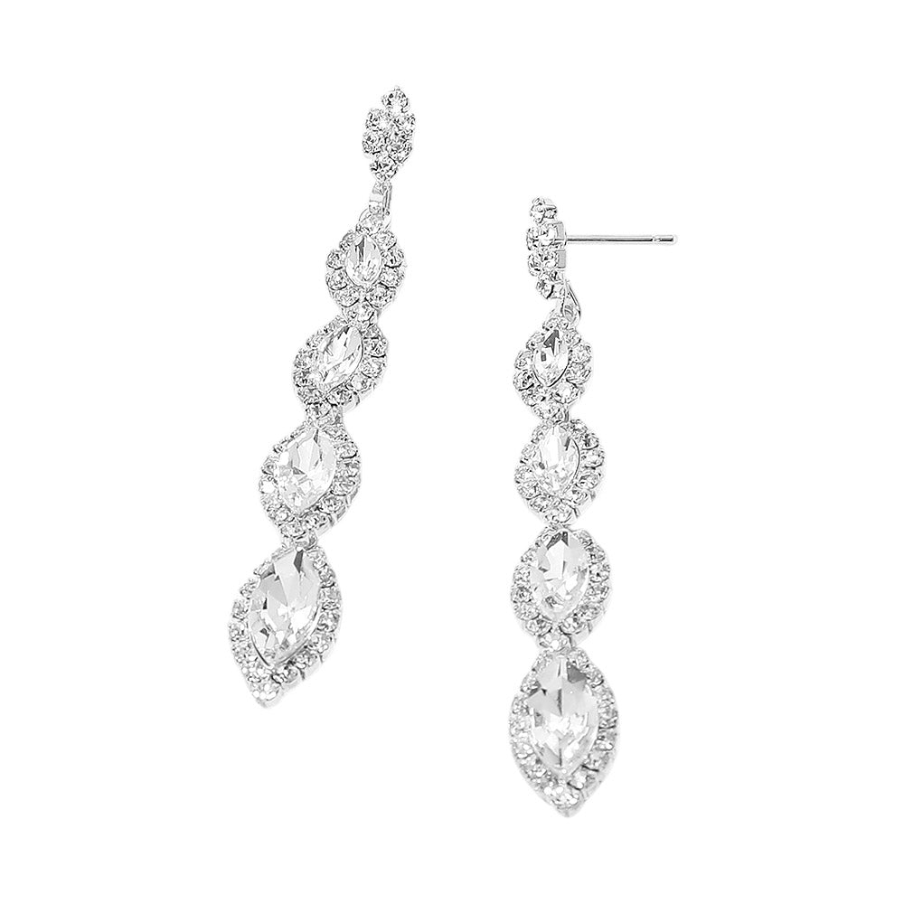 Sydney Silver Rhinestone Competition Earrings (Petite)