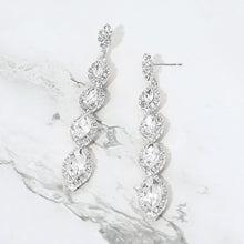 Load image into Gallery viewer, Sydney Silver Rhinestone Competition Earrings (Petite)
