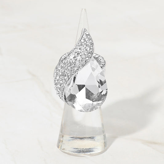 Virginia Silver Stretch Rhinestone Competition Ring