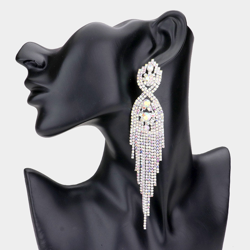 Yandi AB Silver Rhinestone Competition Earrings