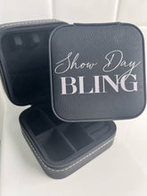 Load image into Gallery viewer, 4&quot; x 4&quot; Customized &quot;Show Day Bling&quot; Leatherette Travel Jewelry Box *FREE US SHIPPING*
