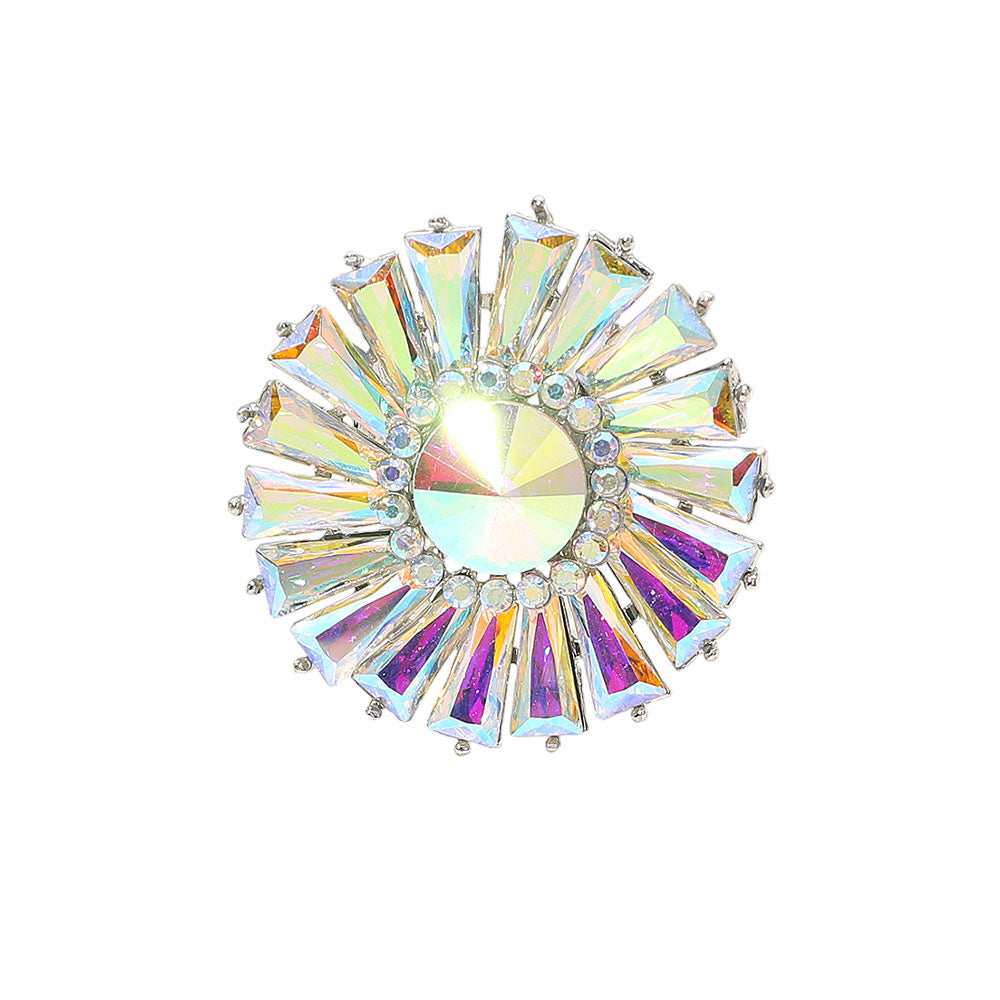 Alanah AB Silver Stretch Rhinestone Competition Ring