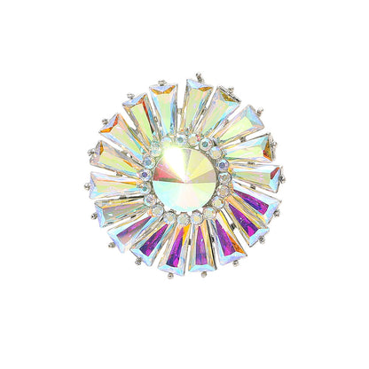 Alanah AB Silver Stretch Rhinestone Competition Ring