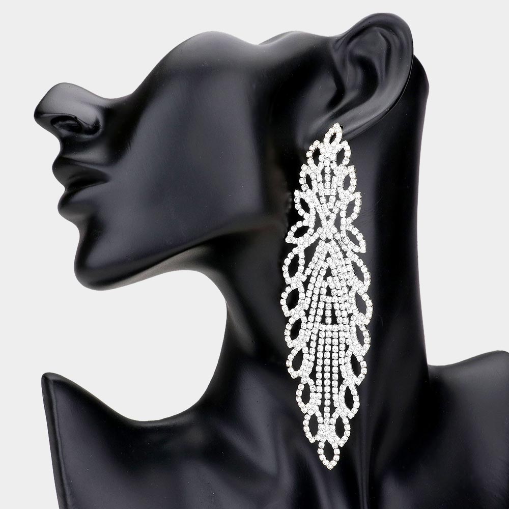 Yara Silver Rhinestone Competition Earrings - Restocked!