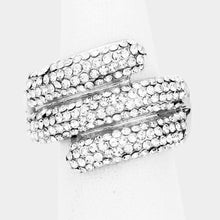 Load image into Gallery viewer, Amelia Silver Stretch Rhinestone Competition Ring - Restocked!
