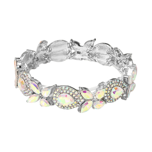 Analeia AB Silver Stretch Rhinestone Competition Bracelet