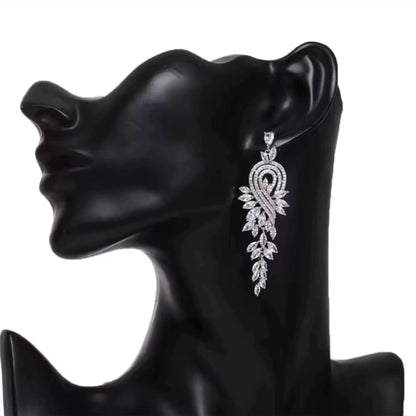 Lillie Silver Rhinestone Competition Earrings (Petite)