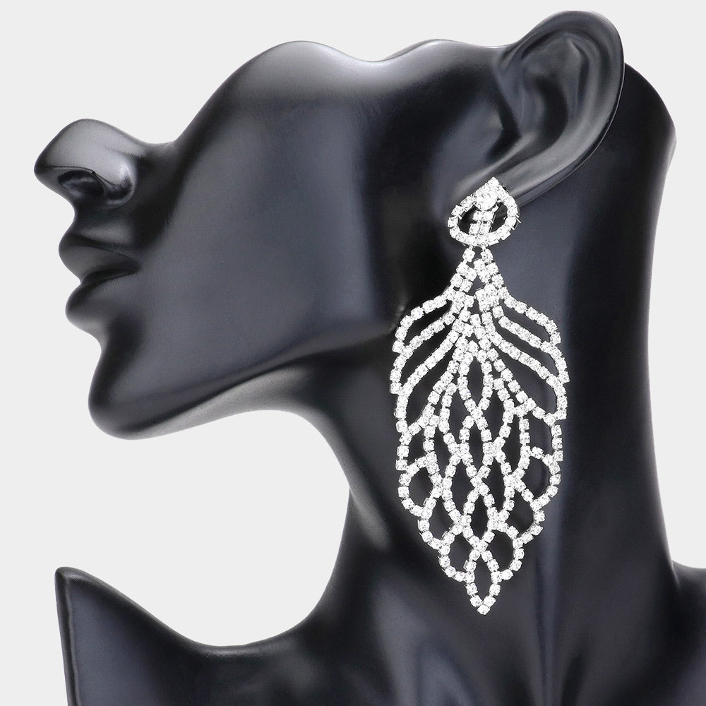 Nova Silver Rhinestone Competition Earrings - Restocked!